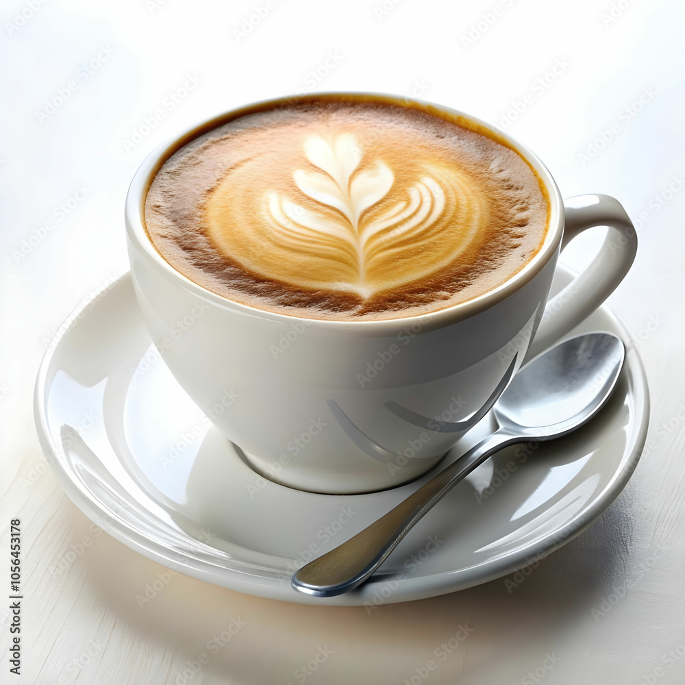 Obraz premium close up of coffee served on table on white background