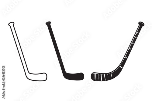 Hockey sticks silhouette vector.