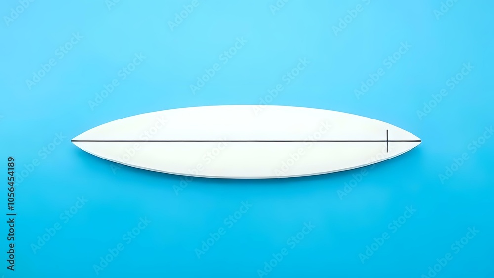 Surfboard Icon on Blue Background Surfboard Icon on Blue Background