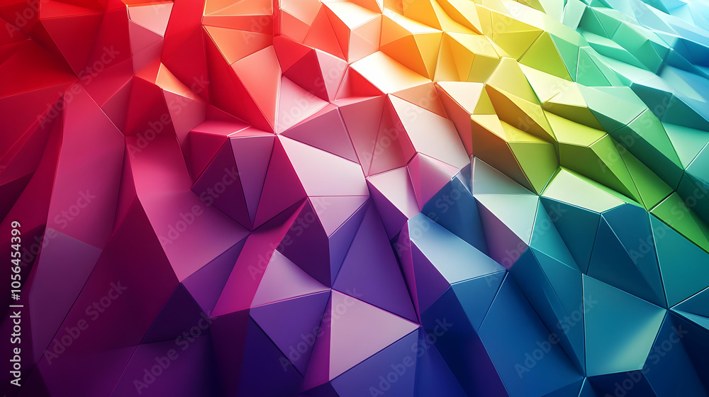 Obraz premium Abstract Geometric 3D Rainbow Background
