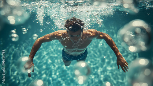 Underwater Swimmer Illustration