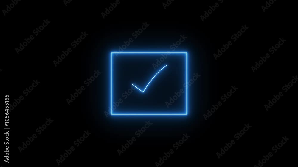 Glowing Neon Check Mark Icon Animation. Yes, Neon Tick Mark Symbol. Glowing Neon Check Mark Icon Animation. Yes, Neon Tick Mark Symbol.