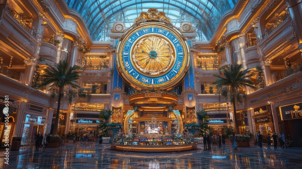 Obraz premium A giant clock displaying the final seconds before midnight on New Years Eve close up, thrilling countdown, surreal, fusion, clock tower backdrop