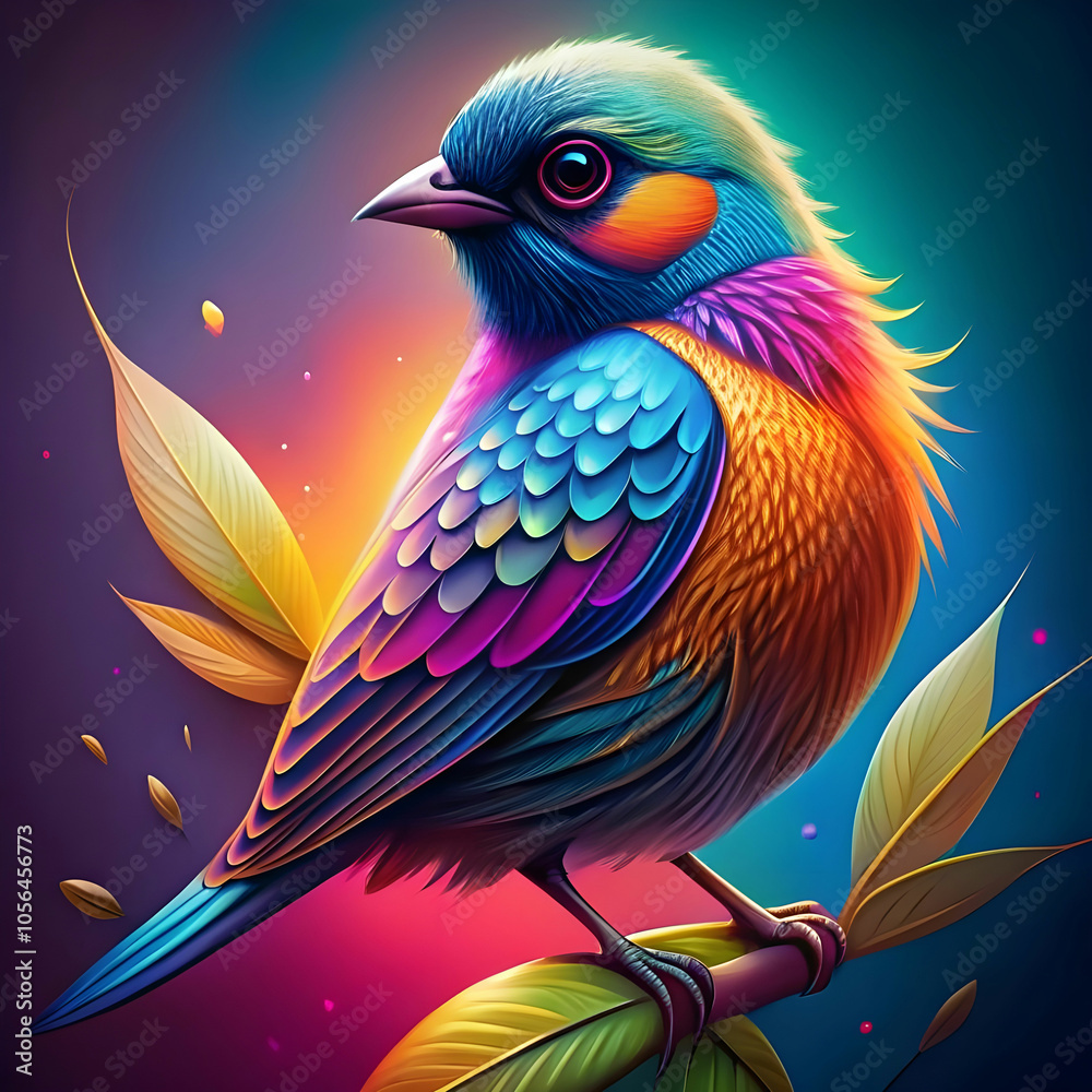colorful bird illustration gradient colorful bird illustration gradient