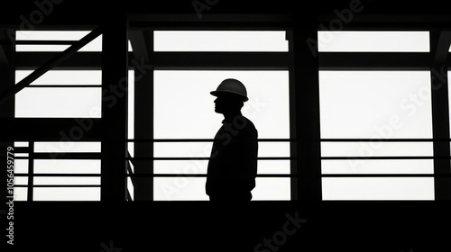 Modern Metal Worker Silhouette in Industrial Setting