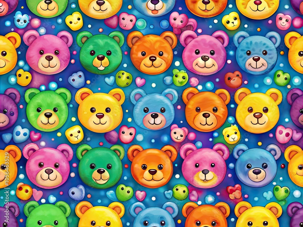 Playful bear pattern perfect for kids' fashion, textiles, wallpaper, T-shirt prints, and wrapping paper. Adorable designs will add charm and fun to any project! Playful bear pattern perfect for kids' fashion, textiles, wallpaper, T-shirt prints, and wrapping paper. Adorable designs will add charm and fun to any project!