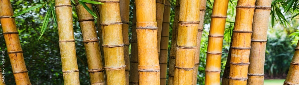 A close-up of bamboo stalks showcasing their natural beauty and vibrant colors. A close-up of bamboo stalks showcasing their natural beauty and vibrant colors.