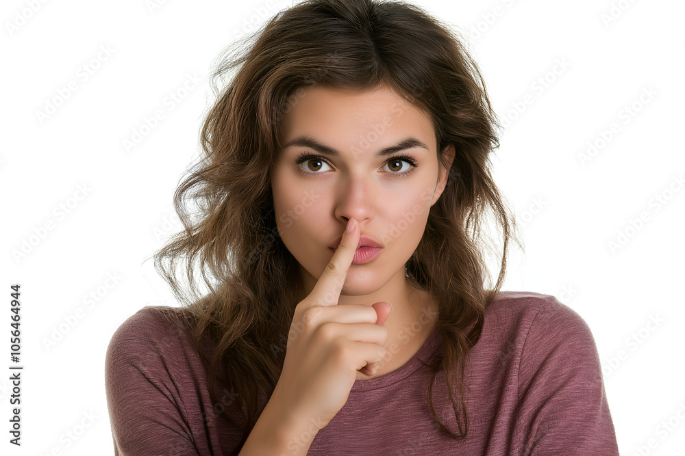 Beautiful woman with finger over her lips shhhh. Beautiful woman with finger over her lips shhhh.