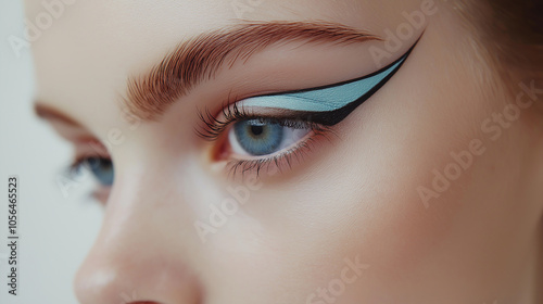 Delicate Double Winged Liner With Soft Pastel Hues, creating a subtle contrast that adds a gentle pop of color for an elegant look.