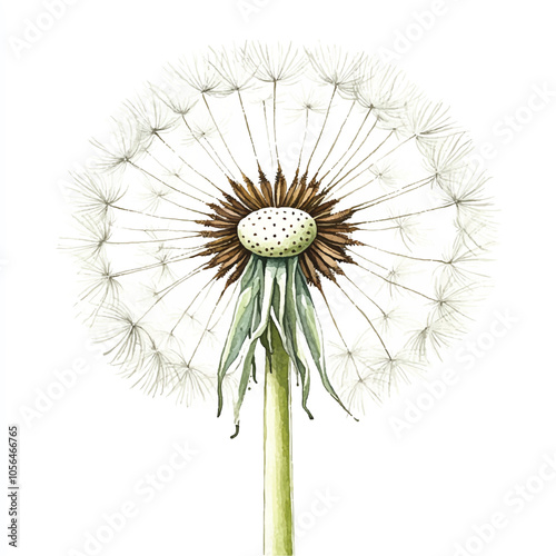 dandelion flower watercolor clipart illustration isolated
