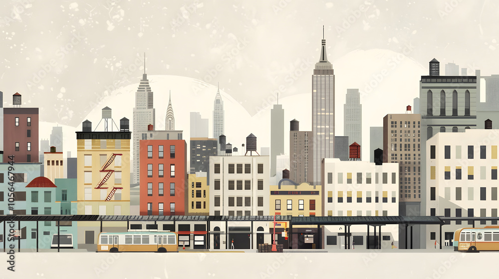 Fototapeta premium Minimalist Illustration Style: