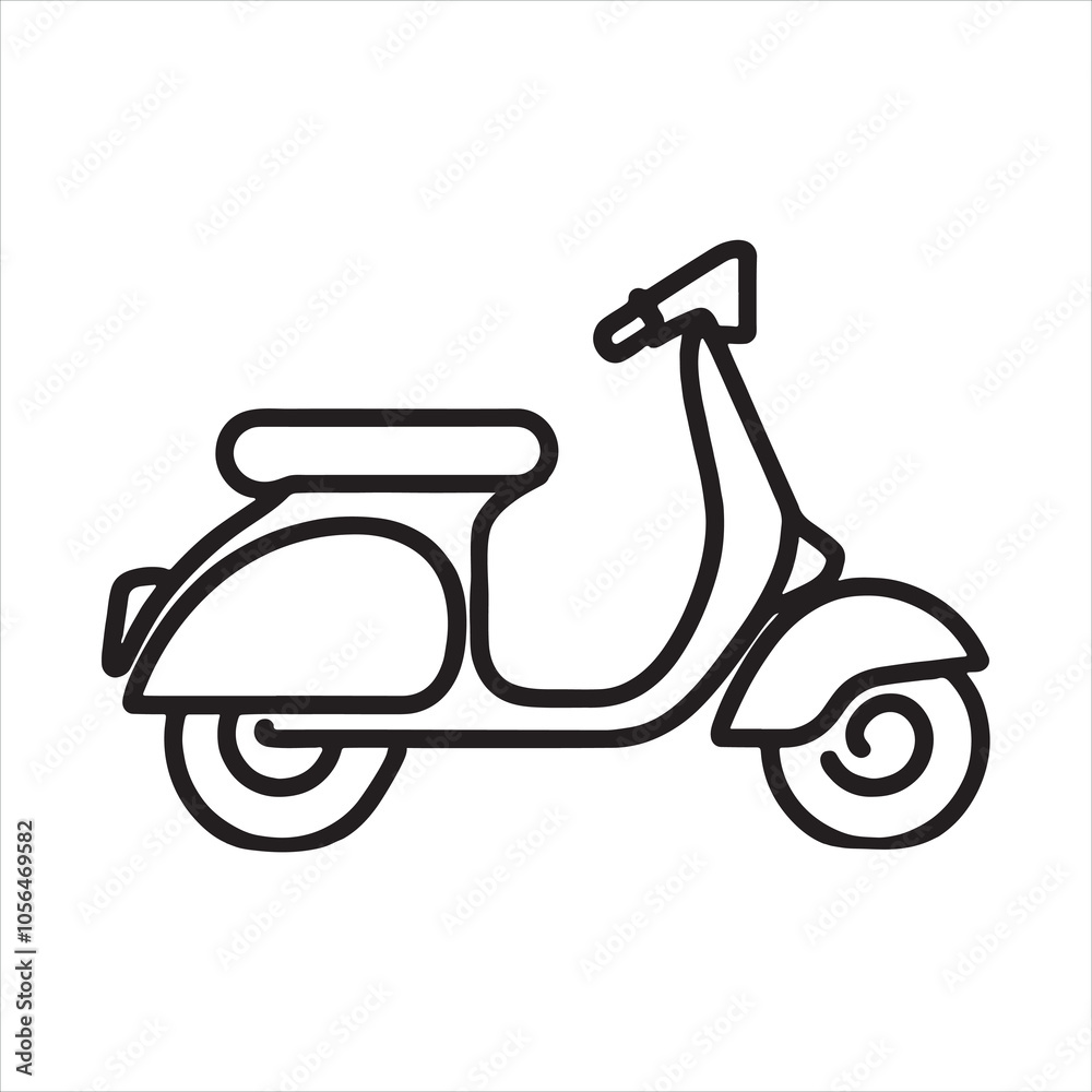 single one line Scooter silhouette on white background
single one line Scooter silhouette on white background