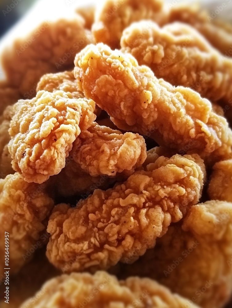 Golden Fried Chicken Nuggets Texture Background for Tasty Food Lovers : Generative AI