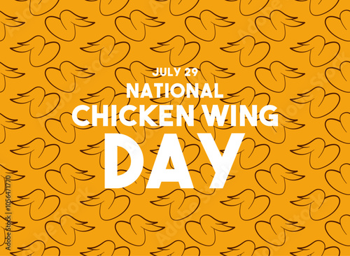 National Chicken Wing Day. July 29. Seamless pattern. Poster, banner, card, background.