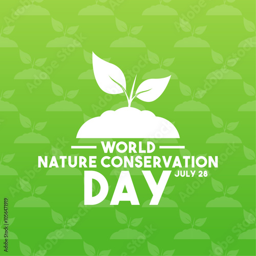 World Nature Conservation Day. July 28. Seamless pattern. Gradient background.