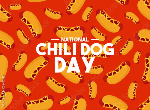 National Chili Dog Day. The last Thursday in July. Seamless pattern chili dog.