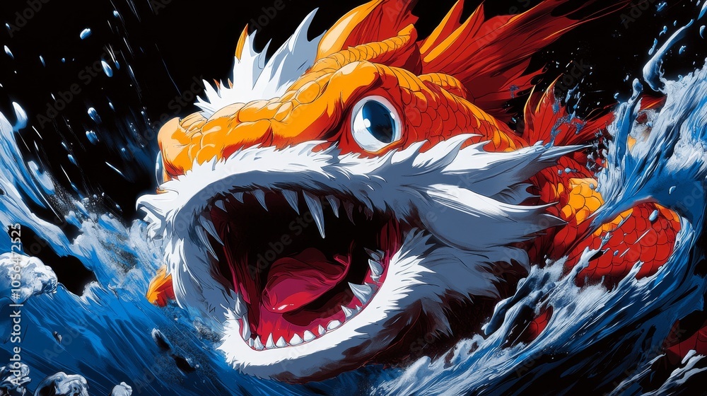 Mythical Fish with Open Mouth Mythical Fish with Open Mouth
