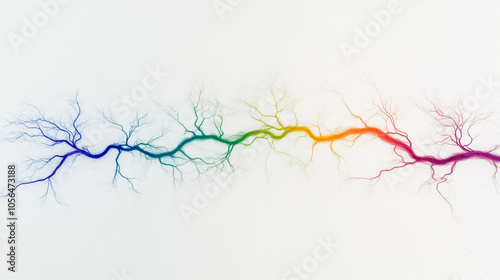 Abstract artwork of neural pathways that light up in response to stimuli, neurons that light up, neural pathways that light up, nerves, neural pathways that light up, neural pathways that light up, ne