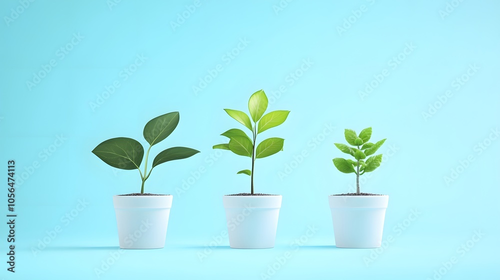 Obraz premium Vibrant growth a study of potted plants