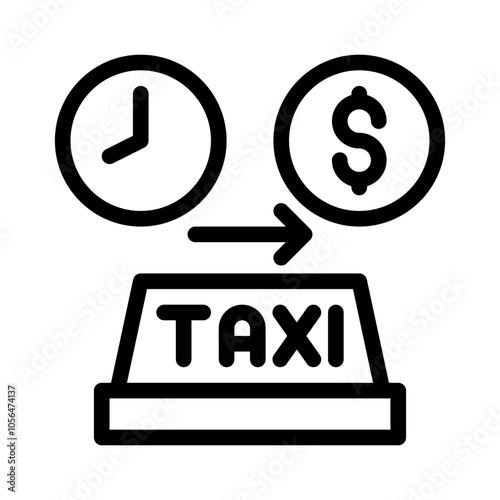 Taxi Fare line icon