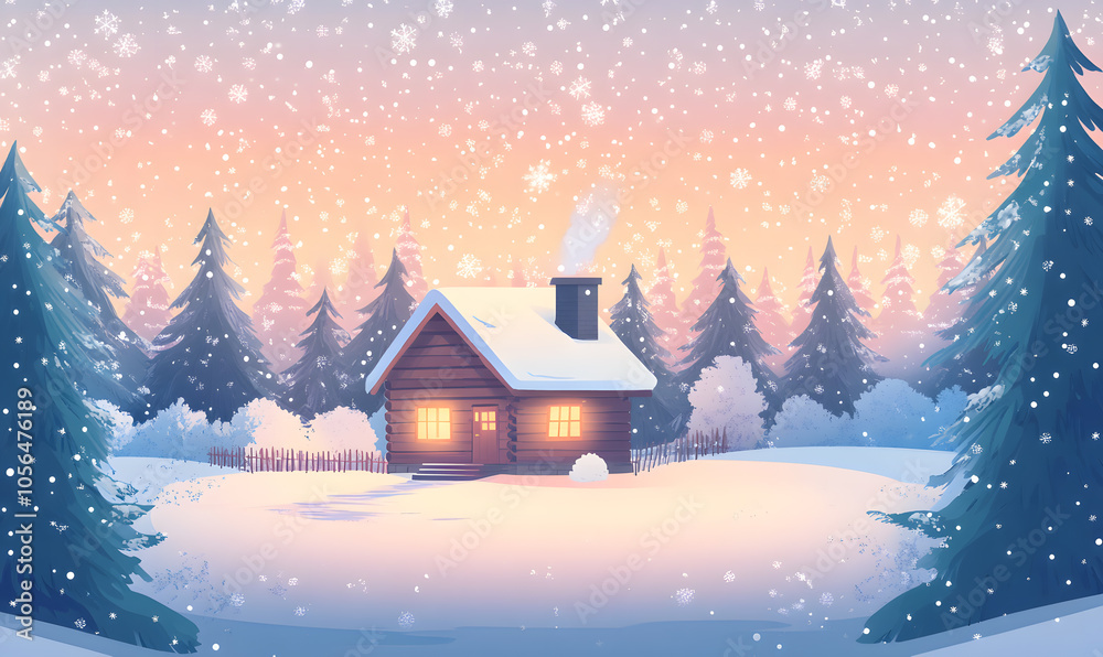 Naklejka premium Festive Office Holiday Celebrations with Coworkers – Christmas Decorations, Snowy Scenes, and Team Bonding