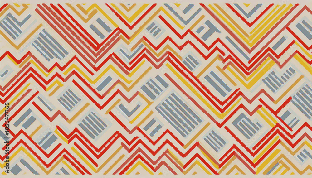 Vibrant Zigzag Abstract Art; Bold Colors! Vibrant Zigzag Abstract Art; Bold Colors!