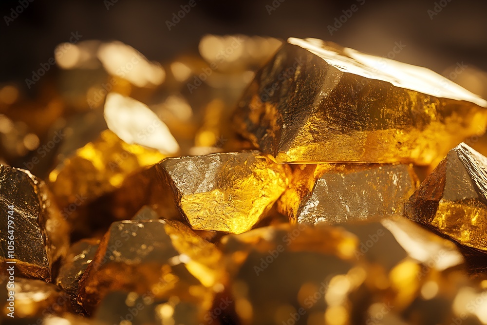 Pure Gold Nuggets Piled Together Reflecting Economic Richness : Generative AI Pure Gold Nuggets Piled Together Reflecting Economic Richness : Generative AI