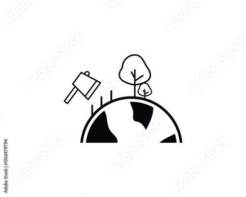 Deforestation icon vector symbol design illustration