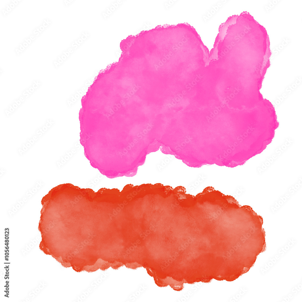 Pink Orange Watercolour Abstract Shapes Pink Orange Watercolour Abstract Shapes