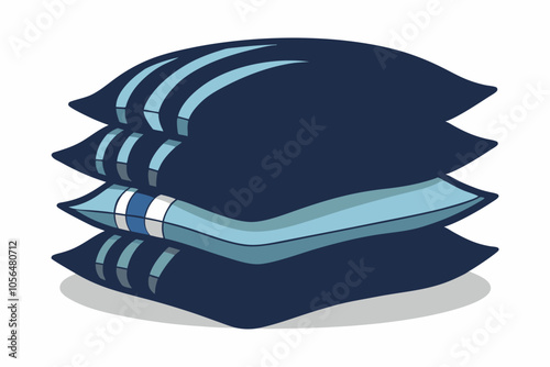 Stack of luxury cushions on a white background
