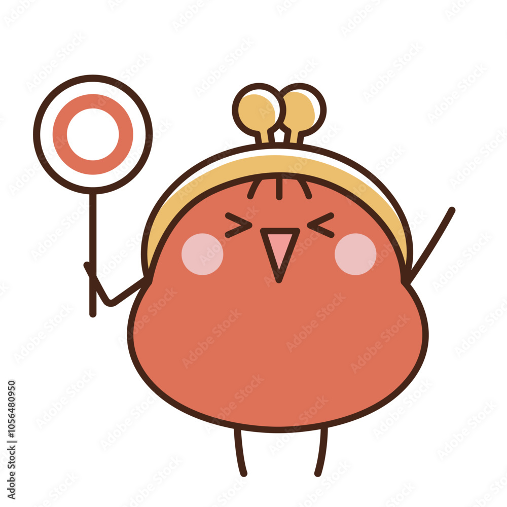 Obraz premium マルの札を上げているがま口財布