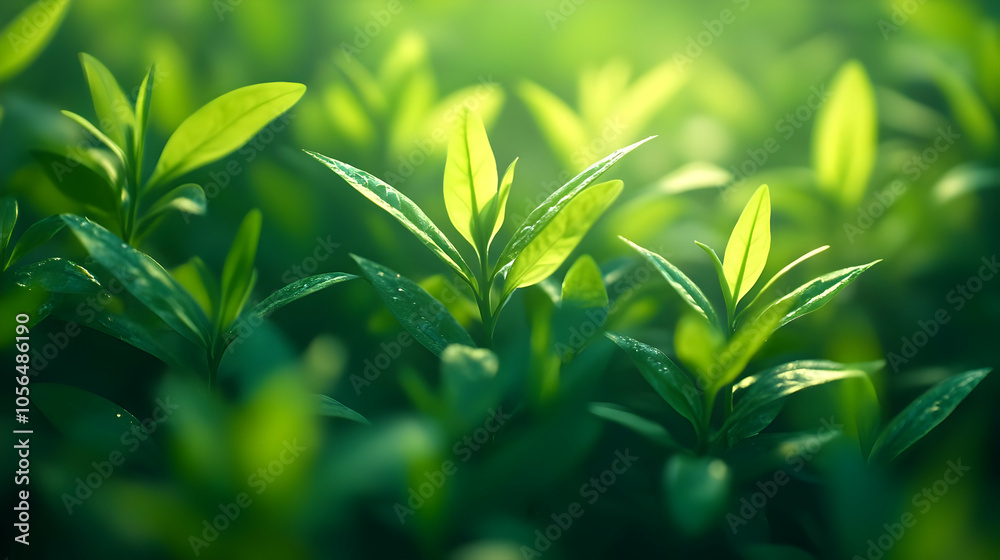 Obraz premium Green Leaf Plants Abstract Background