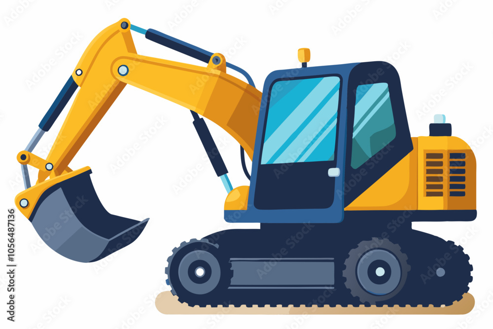 Backhoe loader digger white background vector illustration Backhoe loader digger white background vector illustration