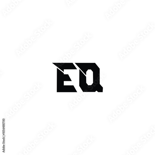 EQ monogram logo design letter text name symbol monochrome logotype alphabet character simple logo