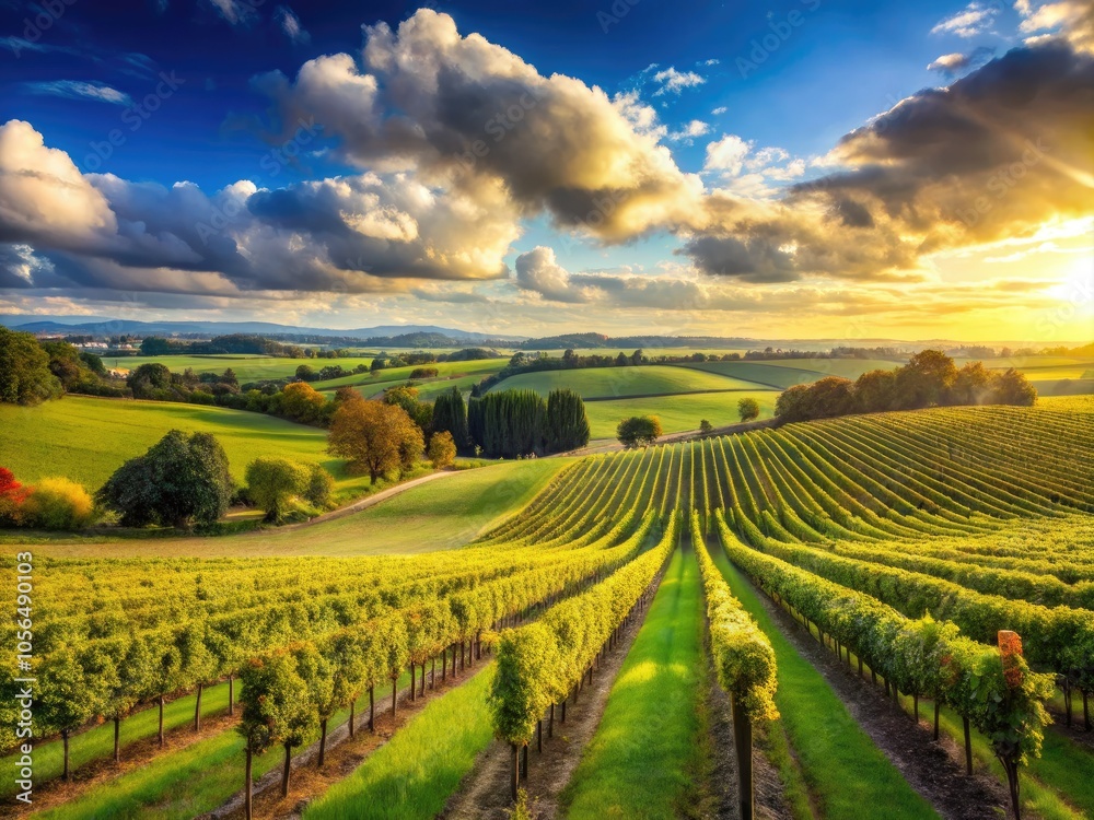 custom made wallpaper toronto digitalVibrant vineyard fields flourish under clear skies, highlighting sustainable farming techniques and agricultural practices that promote environmental stewardship and enhance crop productivity harmonio