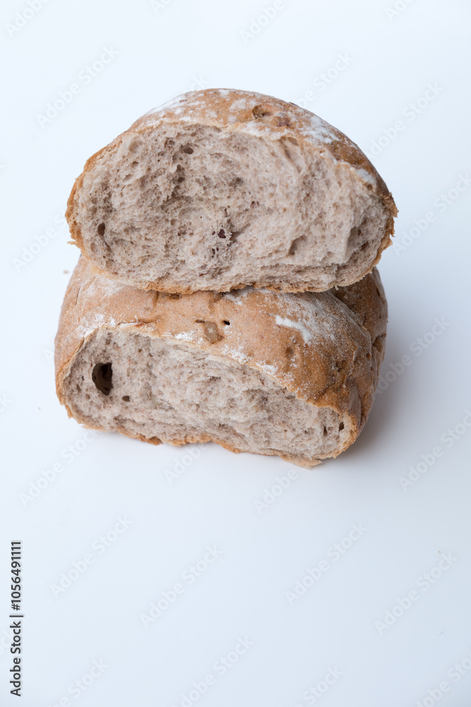 Obraz premium brown grain rye bread isolated on a white background