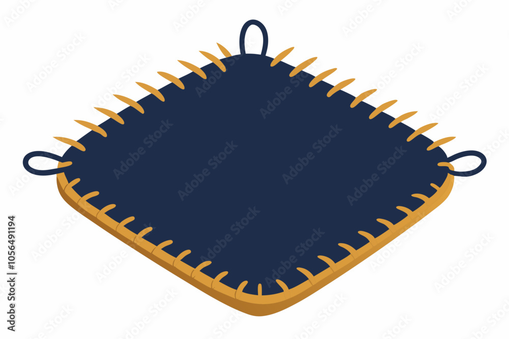 Natural fibers braided trivet mat on a white background vector illustration