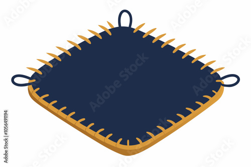 Natural fibers braided trivet mat on a white background vector illustration