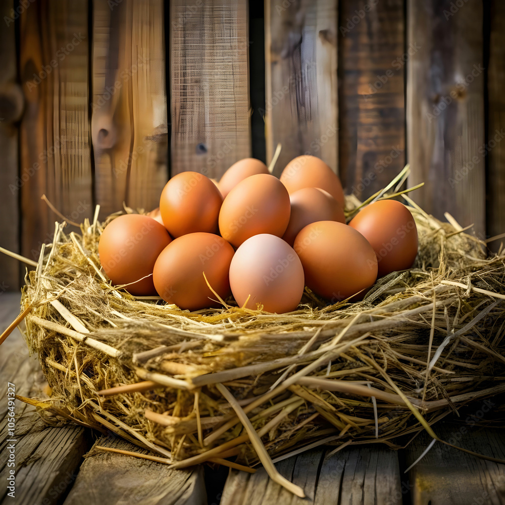 eggs on hay in fence eggs on hay in fence