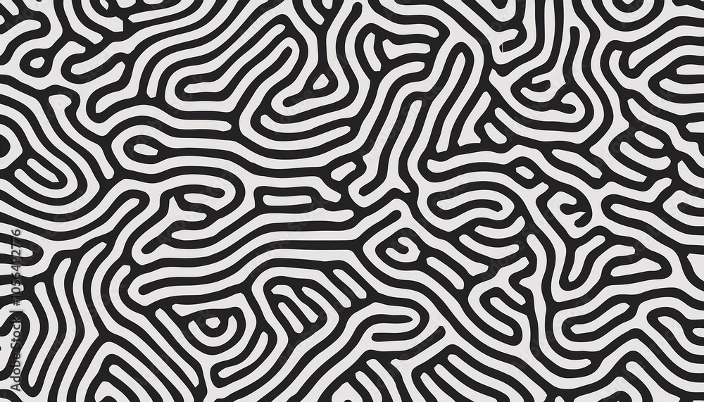 Monochrome Abstract: Intertwined Lines Dance Monochrome Abstract: Intertwined Lines Dance