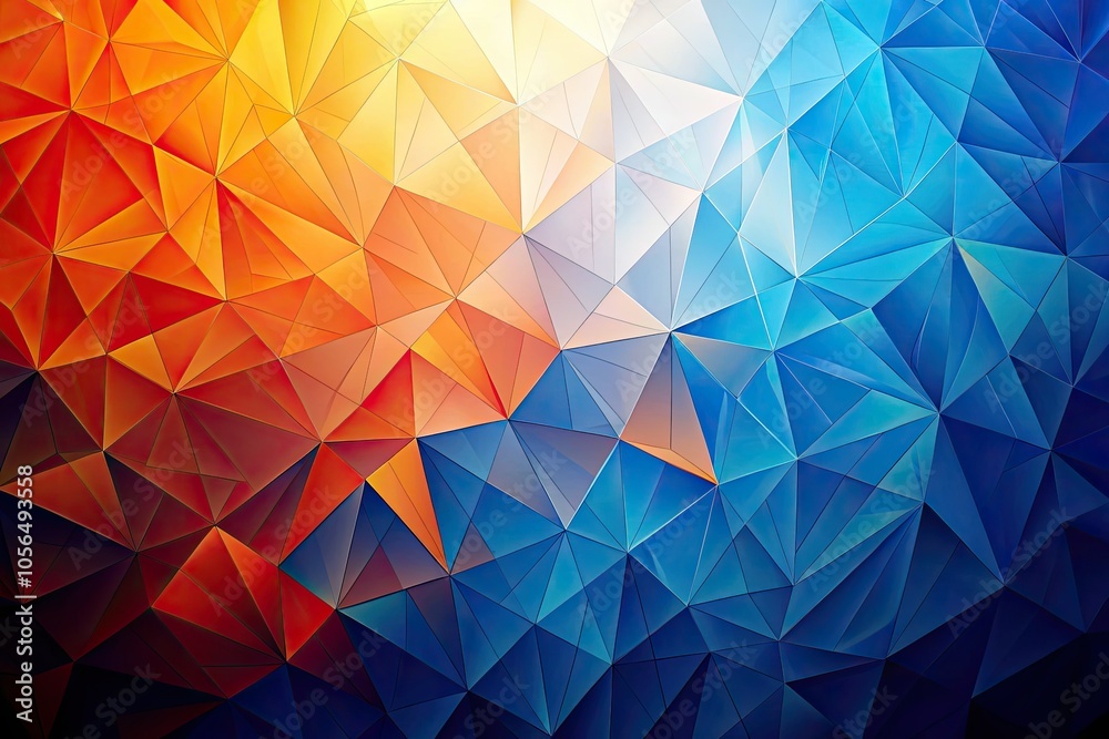 Abstract Geometric Background in Orange and Blue - Polygonal Pattern for Creative Design Abstract Geometric Background in Orange and Blue - Polygonal Pattern for Creative Design
