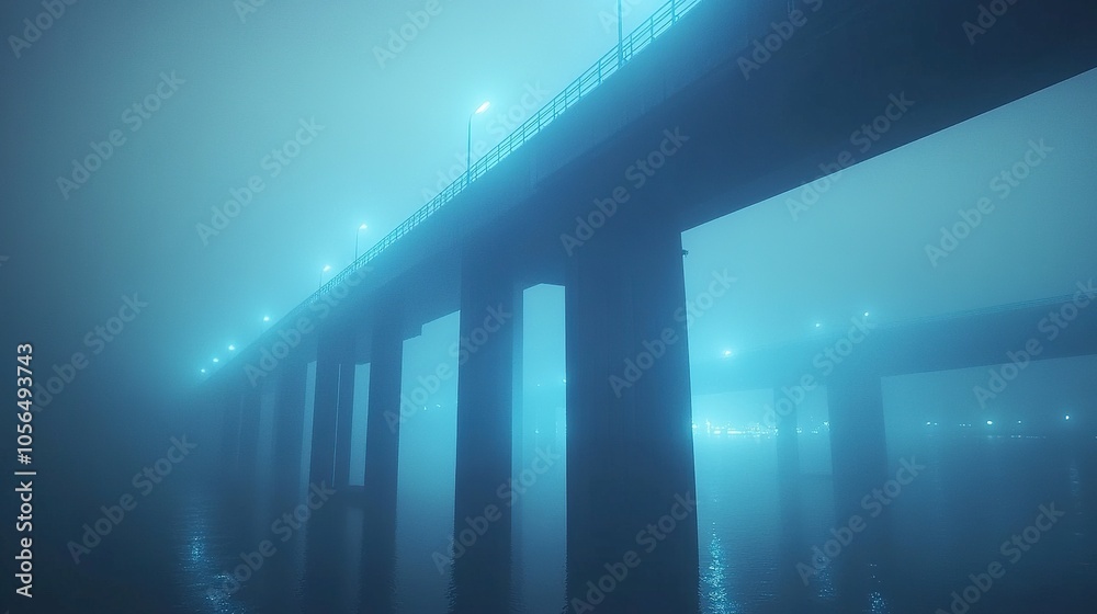 Bridge Underneath in Fog and Light
