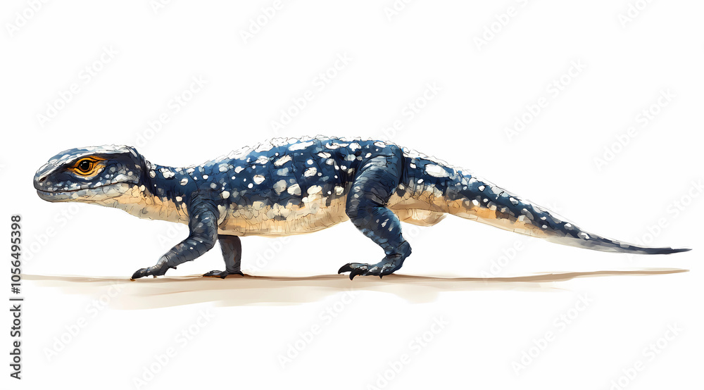 Fototapeta premium Realistic Anchisaurus on White Background