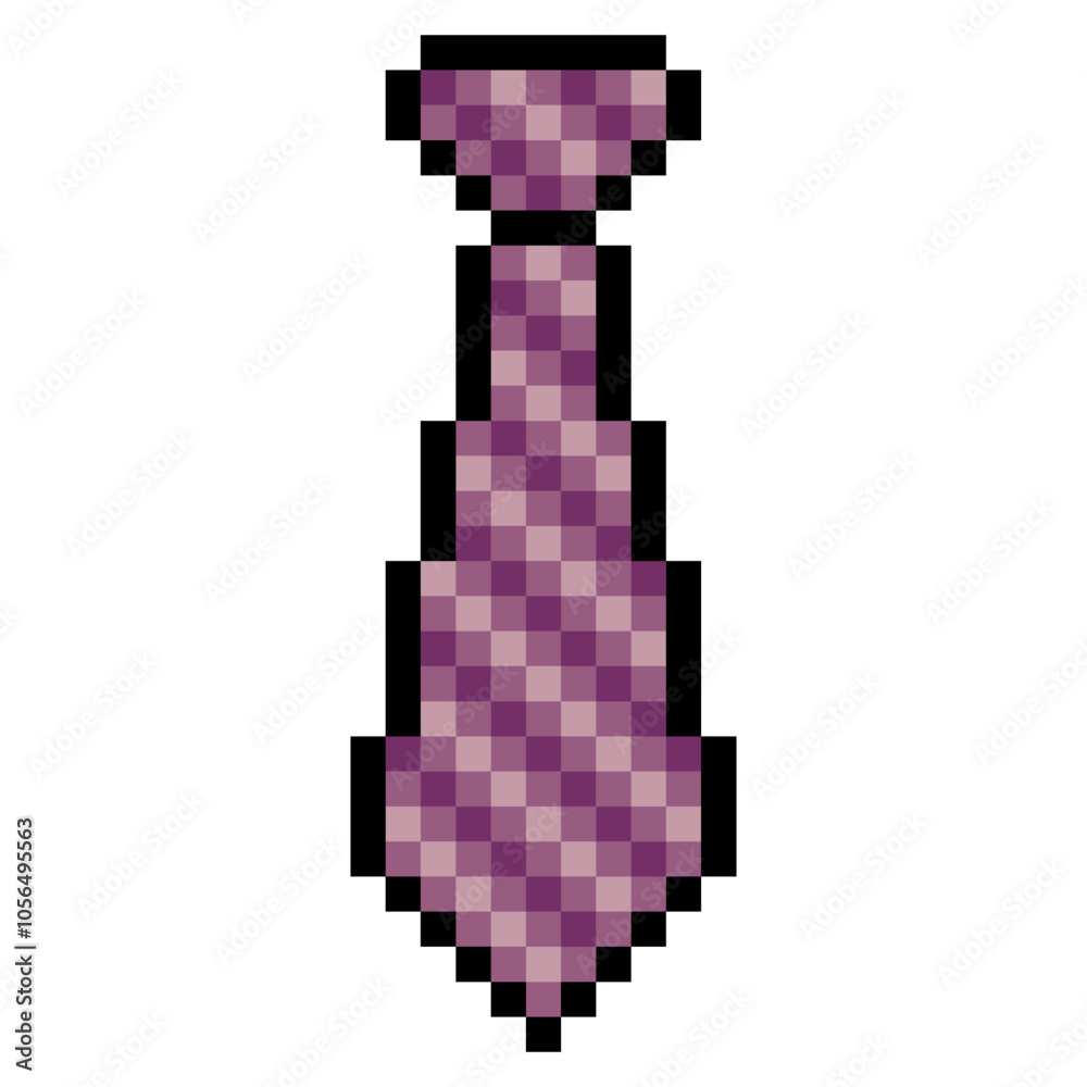 Fototapeta premium Striped tie in pixel art style