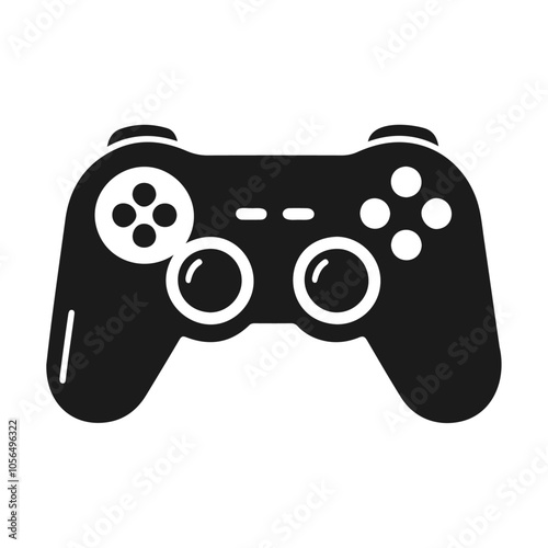 Black silhouette gaming controller vector icon design