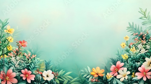 Wallpaper Mural A vibrant floral background with various colorful flowers and greenery. Torontodigital.ca