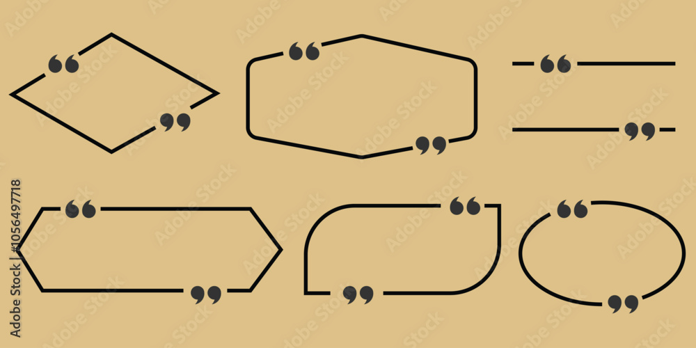 Obraz premium Quote box frame set. Blank quote boxes for text. Quotation bubble frame template with yellow background. eps 10