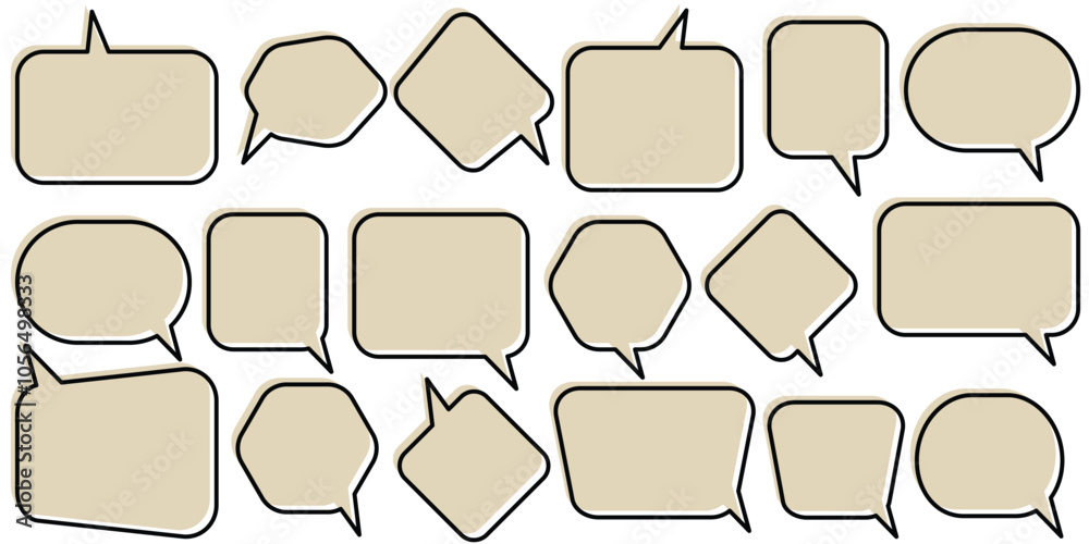 Obraz premium Set with quote box frame in abstract style. Vector texting quote boxes. Bubble banners with quotation, message and comment.eps 10. 