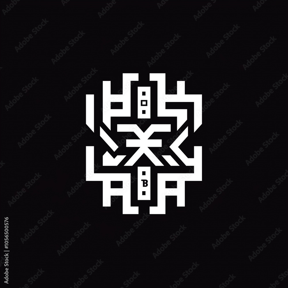 Abstract Geometric Pattern Design with Black Background Abstract Geometric Pattern Design with Black Background