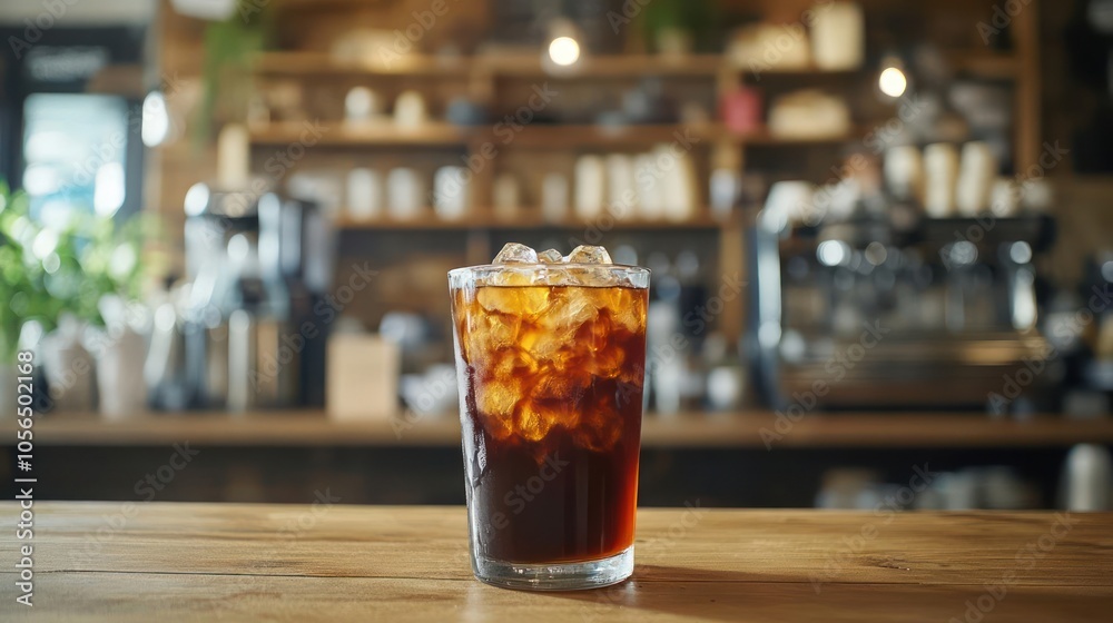 A barista preparing a caffeine fix, with a classic ice cold Coke on the side. A barista preparing a caffeine fix, with a classic ice cold Coke on the side.